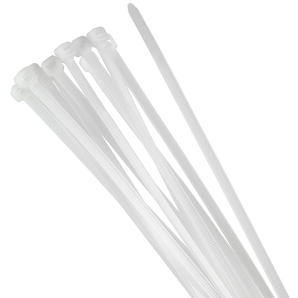 ORNO AE-13199 Kabelbinder Wiederverschließbar 100 Stück, Weiß (3,6mm/200mm)
