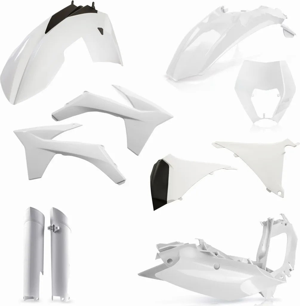Carénage moto kit plastique complet Acerbis pour EXC et EXC-F blanc