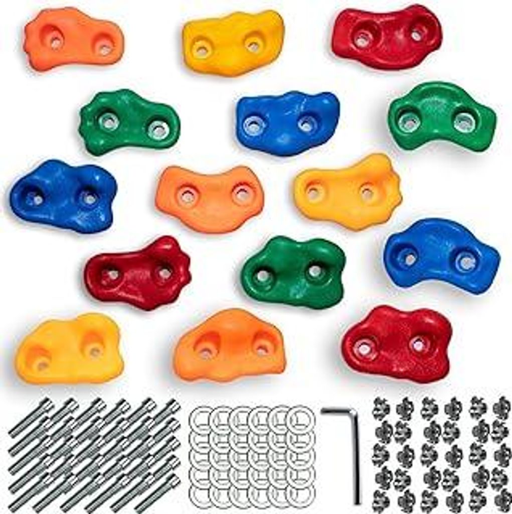 15 Stücke Klettergriffe, Klettersteine Kinder Outdoor, Mehrfarbig Klettergriffe Kinder, Kletterwand Griffe Mit Befestigungsschrauben Für Spieltur...