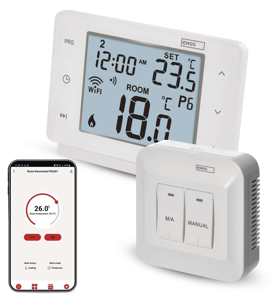 Pokojový programovatelný bezdrátový WiFi GoSmart termostat P56211
