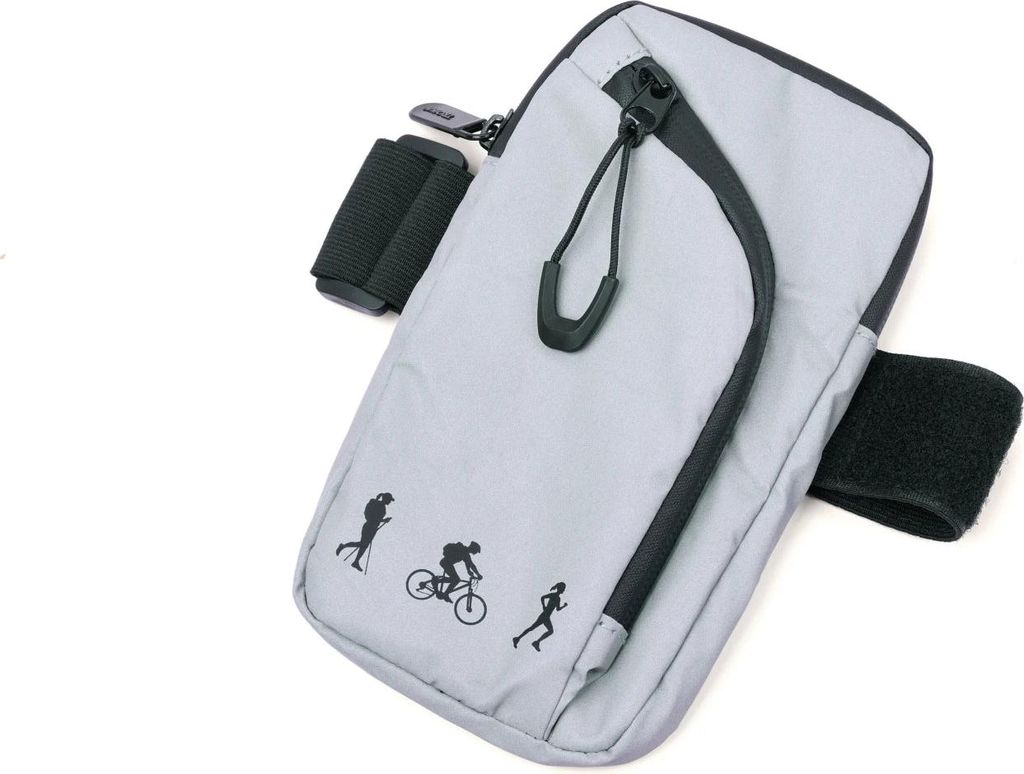 TROIKA Armtasche ARMLEUCHTER, Polyester, Grau, 1 Taschen, Reißverschlusstasche