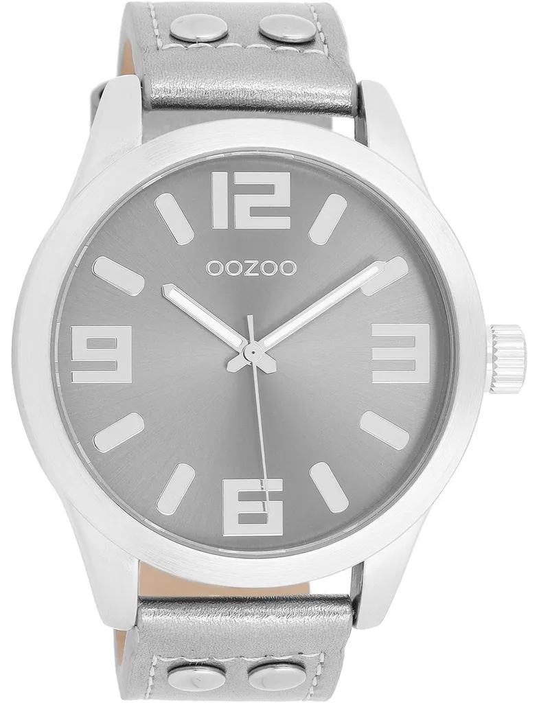 Montre Oozoo argent Cuir idéale pour le travail et les soirées