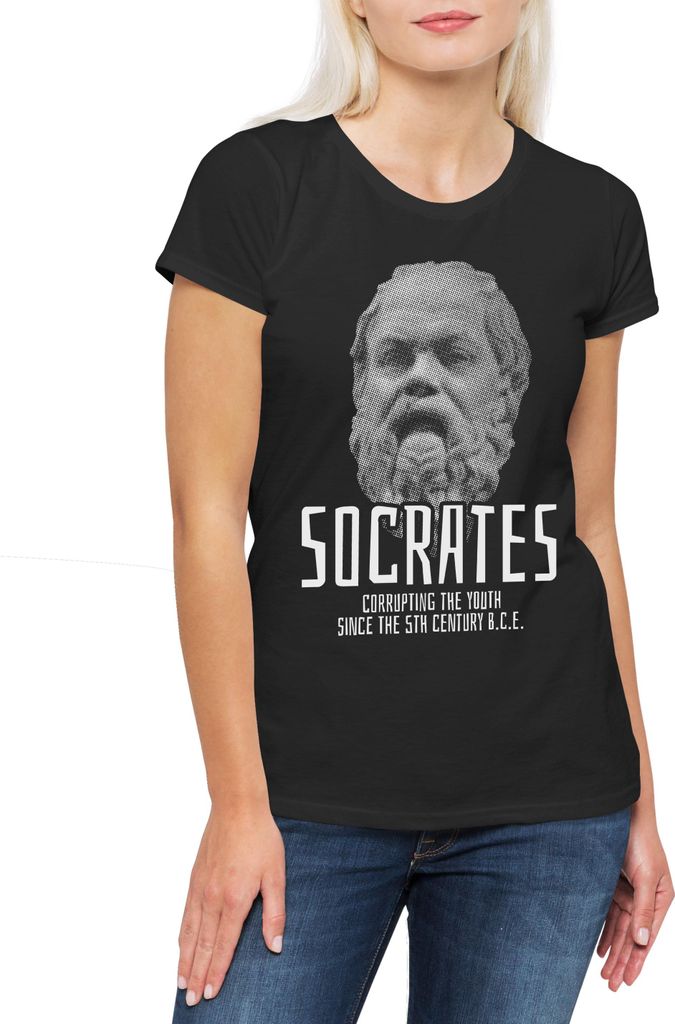 Urban Backwoods Socrates Corrupting The Youth A, Damen T-Shirt, Farbe: Schwarz, Größe: L