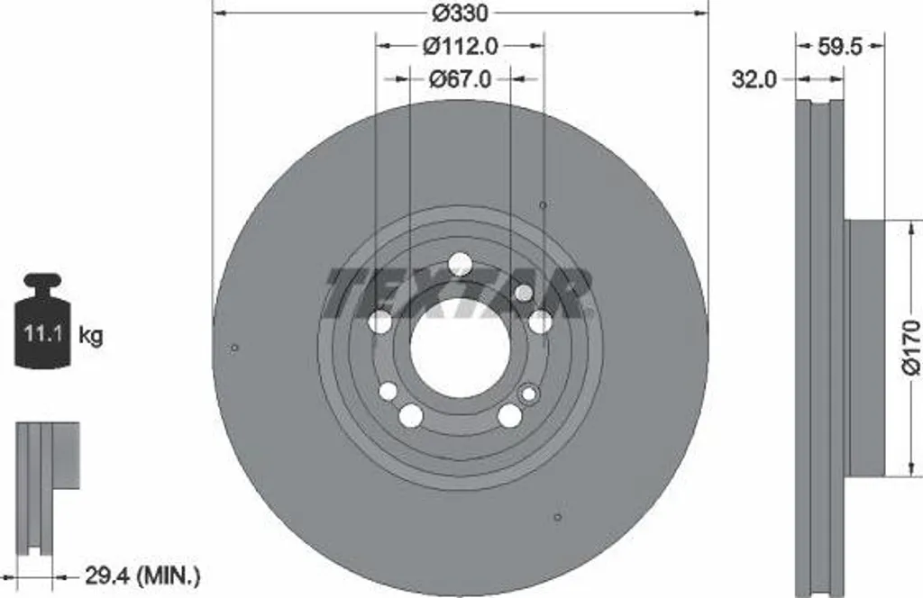 Disque de frein ventilé haute teneur en carbone type GLE