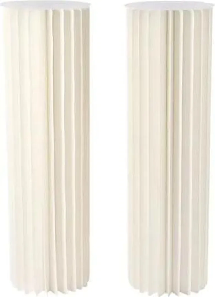 Support Cylindre Mariage 99cm Blanc - Vase Stable et Léger en Lot de 2