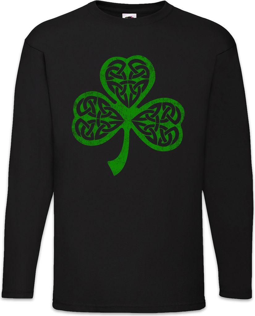 Urban Backwoods Shamrock Irish Knot II, Langarm T-Shirt, Farbe: Schwarz, Größe: 2XL