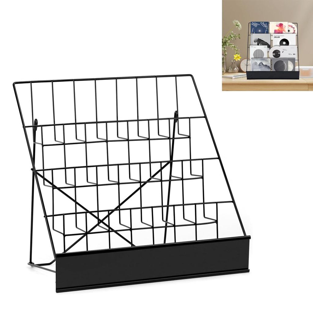 Bücherregale, 4-stöckiger Metall-Buchständer, 45,5x33x51cm, Zeitschriftenständer, Platzsparend, für Bücher, Zeitschriften, Broschüren, Dekor...