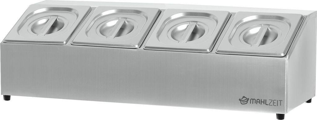 Mahlzeit Edelstahl Zutatenbehälter | 4 x 1/6 GN Behälter Produktbild 