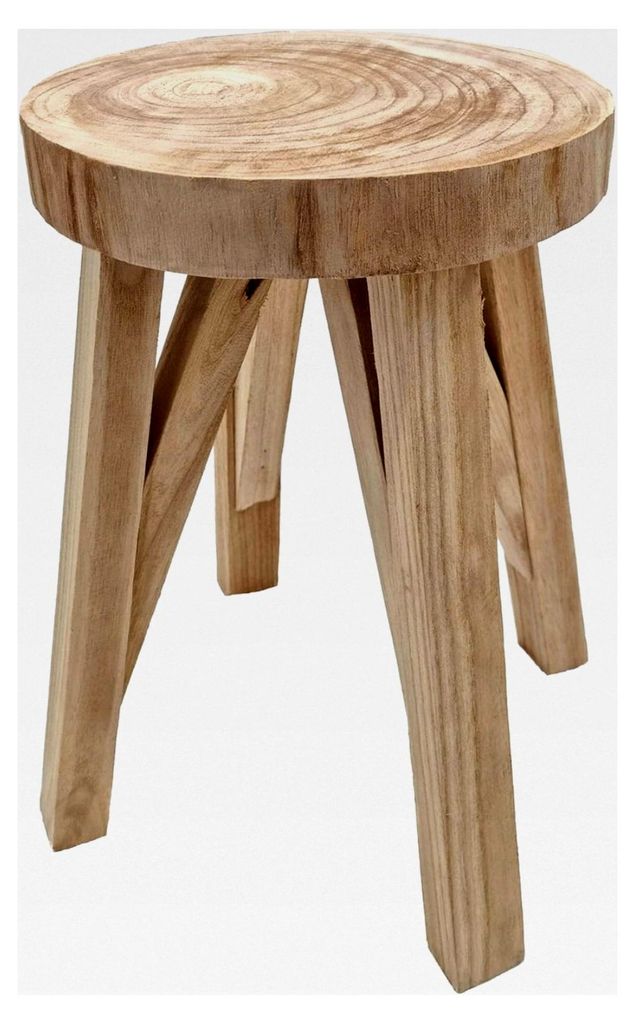 Sitzhocker aus Massivholz, belastbar bis 120 kg - 40 x 28 cm - Naturholz Blumenhocker - Kinderhocker Fußhocker Beistelltisch