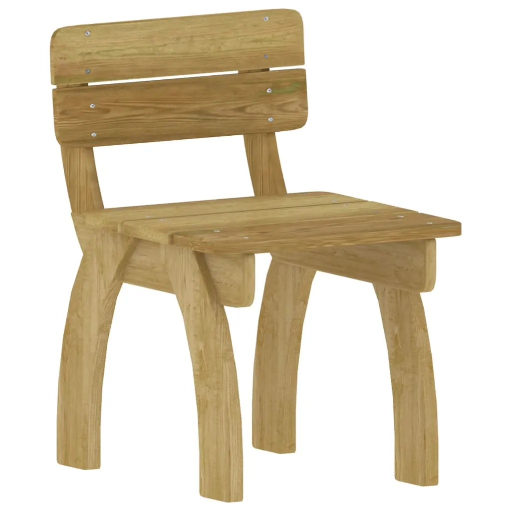 Table de Jardin et 4 Chaises en Pin pour Repas en Extérieur - Set Complet - 6