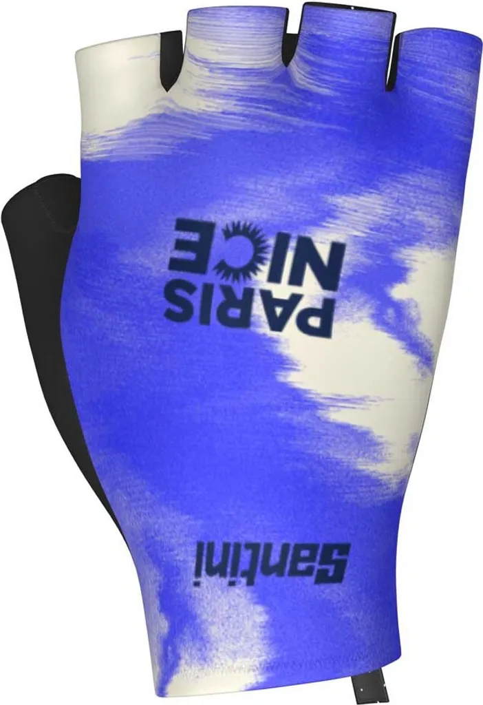 Gants vélo courts violets Santini Paris-Nice 2025 avec paume antidérapante