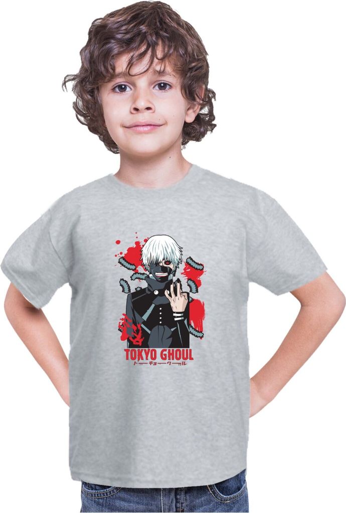 Kinder T-Shirt Japan Anime Manga Tokyo Ghoul 03 Tokyo Monster, 3-4 Jahr - 104 / Grau