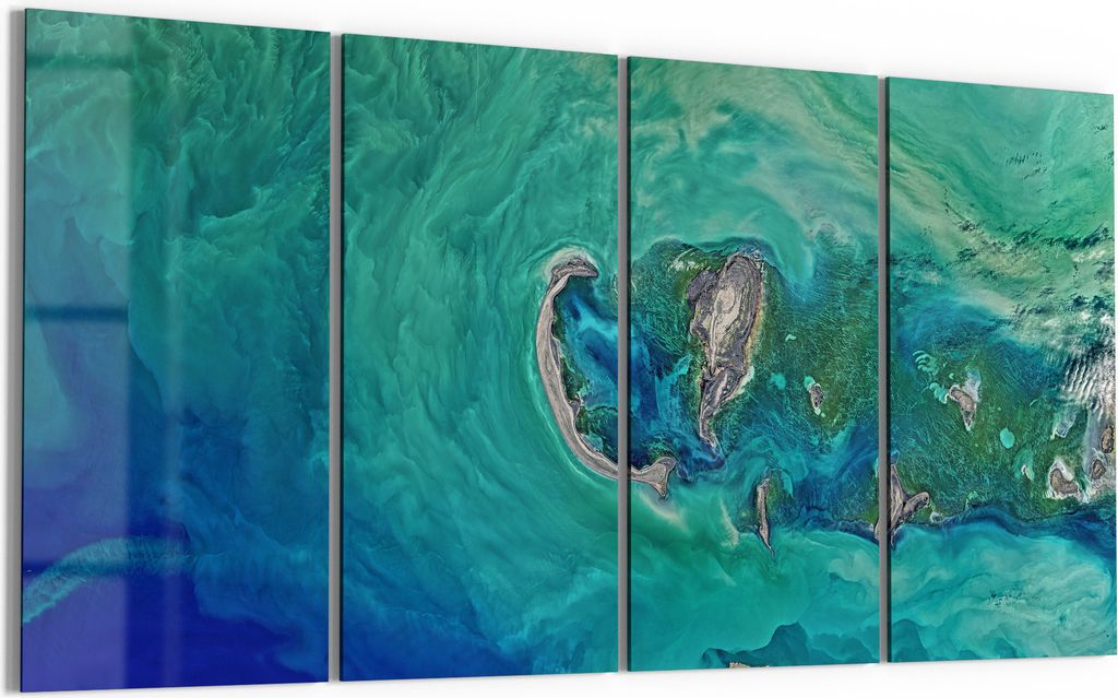 DEQORI Glasbild Echtglas 4x30x60 cm 'Herz der See' Wandbilder XXL groß