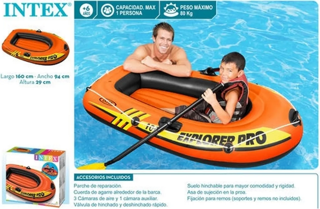 Bateau INTEX Explorer Pro 100 Robuste en Vinyle avec 3 Chambres à Air - 9