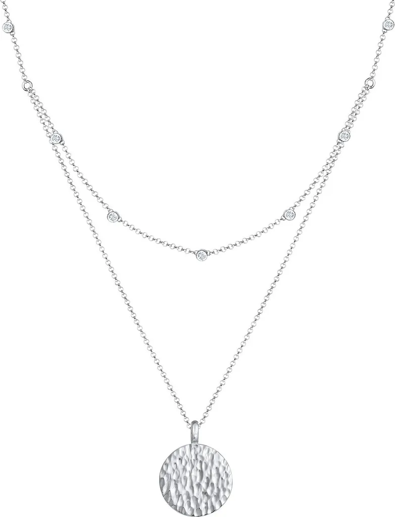 Bijoux Elli pour femmes - Collier en argent 925 rhodié haute brillance
