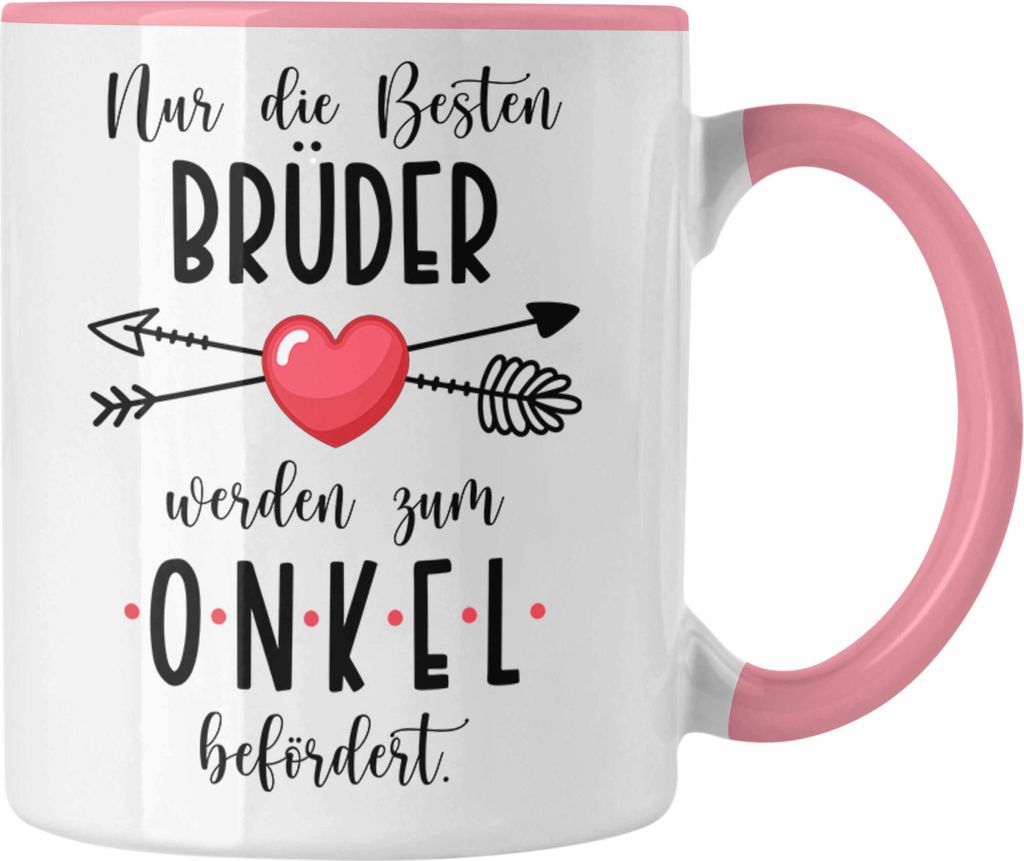 Trendation - Du Wirst Onkel Tasse 2023 Verkündung Schwangerschaft Überraschung Baby Ankündigung Onkel (Rosa)