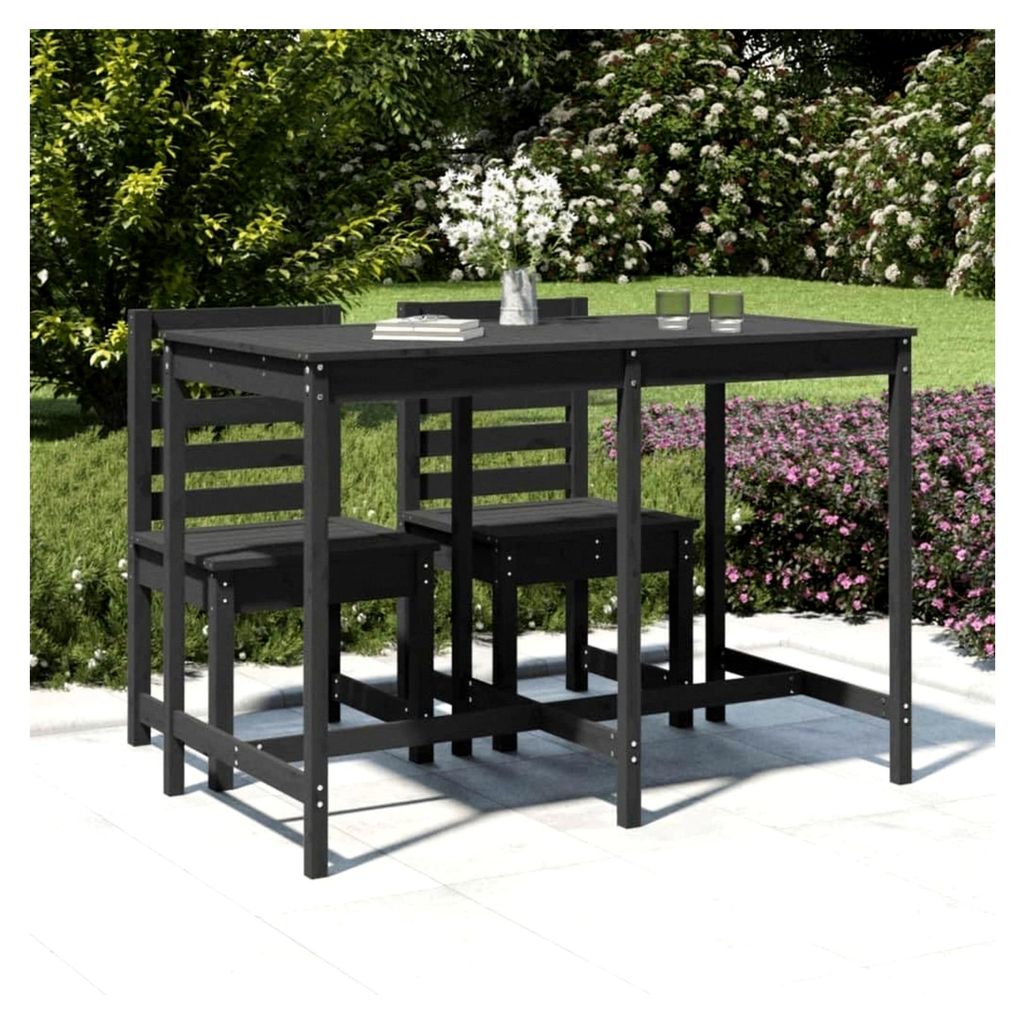 Gartentisch Grau 159,5 x 82,5 x 110 cm aus massivem Kiefernholz, 22 KG