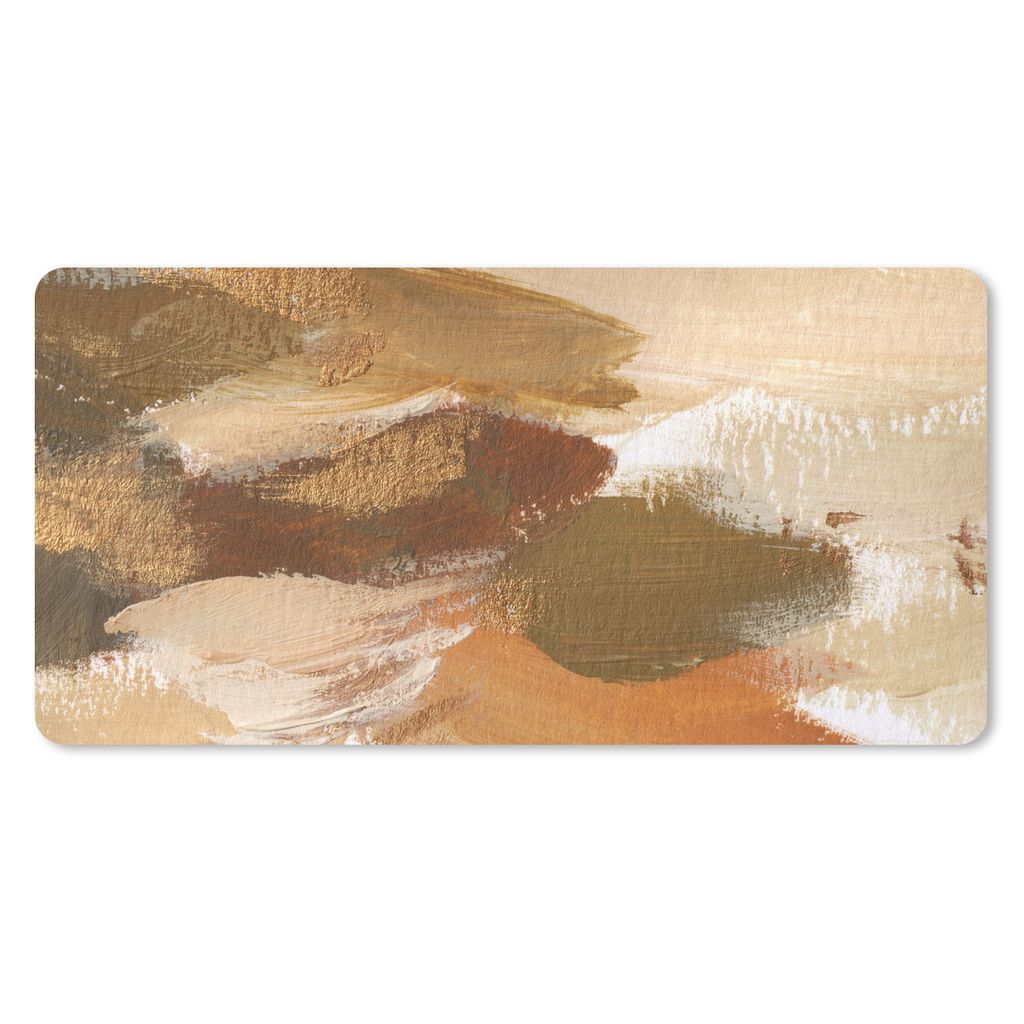 MuchoWow Schreibtischunterlage Farbe - Herbst - Braun 80x40 cm - XXL Mauspad - Gaming Mauspad