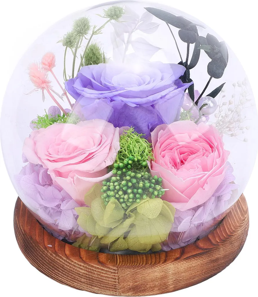 Lampe LED Florale Multifonctionnelle : Boule de Verre en Cristal 10cm