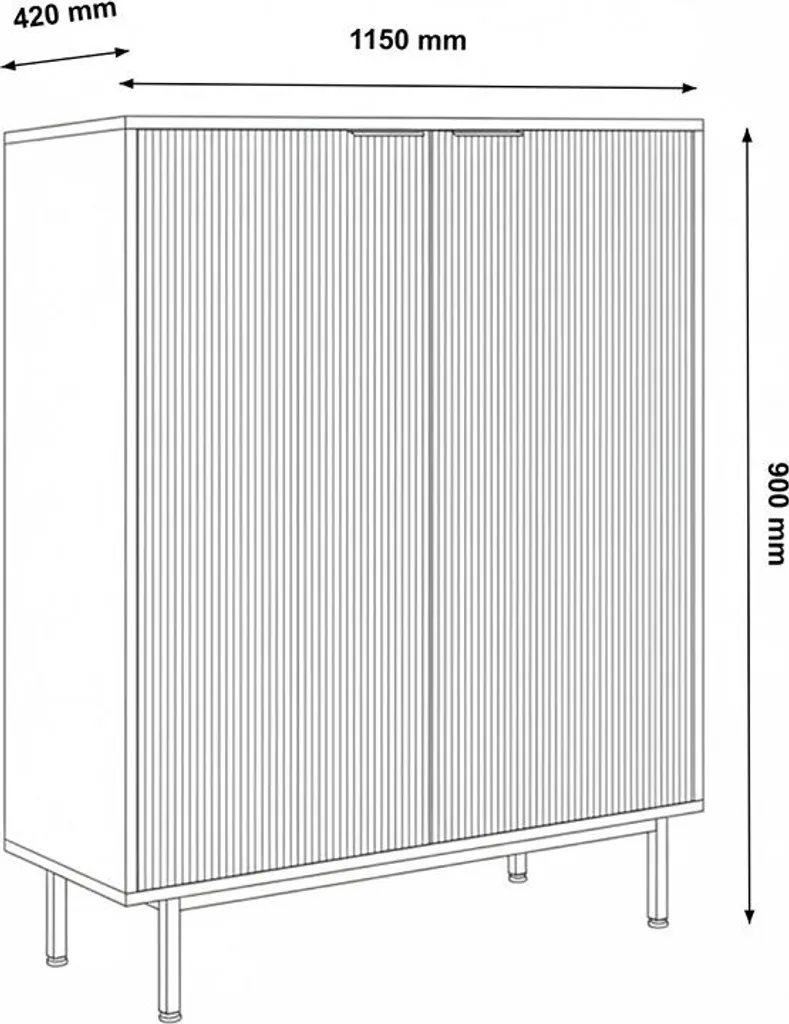 Buffet HOME DELUXE NYLA 115 x 90 cm - Commode de Salon Moderne Grise - 7