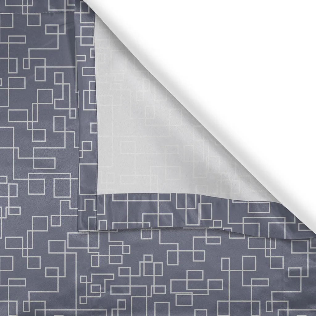 Rideaux décoratifs à motifs graphiques entrelacés violet gris 280x245cm - 2