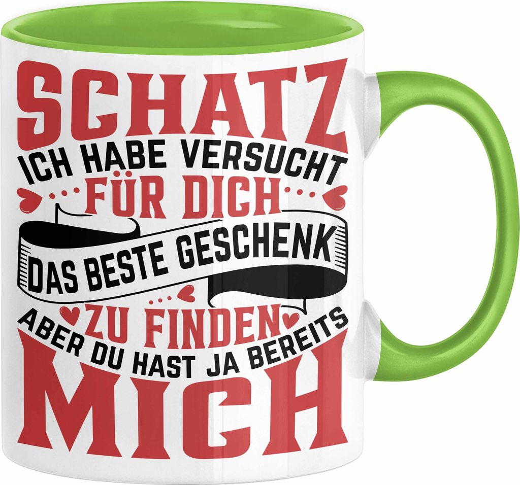 Valentinstag Tasse Geschenk für Ihn Sie Männer Für Paare Freundin Geschenkidee Kaffee-Becher Liebe Schatz Ich Hab Versucht Für Dich Das Geschen...