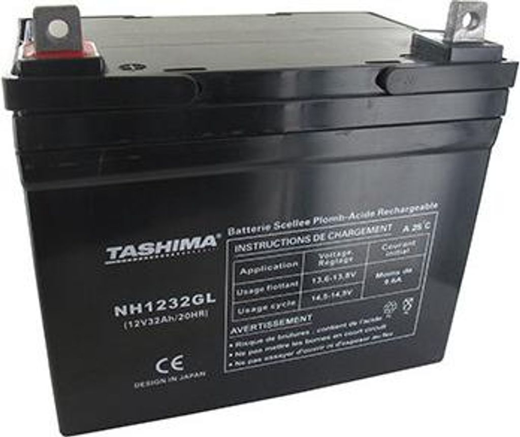 Batterie Tashima Gel/agm 100 % wasserdicht 12 V, 32 Ah Für Rasentraktor. L: 195, B: 130, H: 180, + links. - Batterie einzusetzen