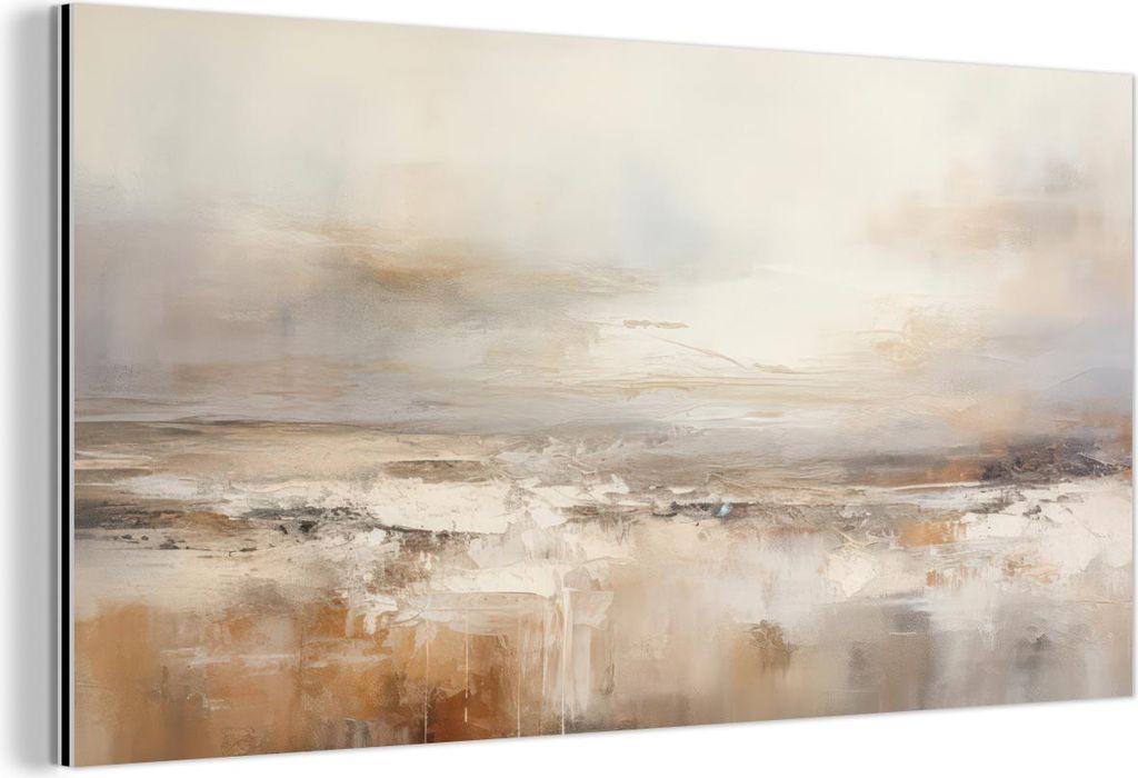 MuchoWow Wanddekoration Metall Metallbild Wandkunst 120x60 cm Kunst - Industriell - Grau - Braun - Abstrakt MuchoWow Aluminium Gemälde - Metalbilder