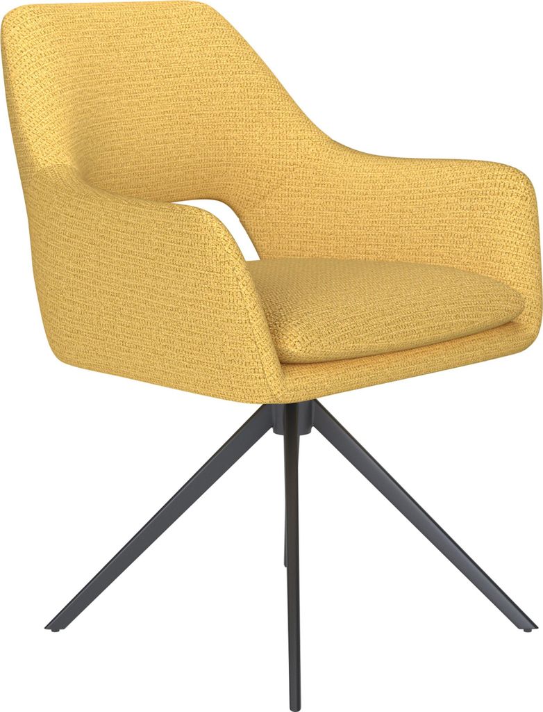Housecraft Living Mos Esszimmerstuhl Drehbar Metall Ocker Gelb