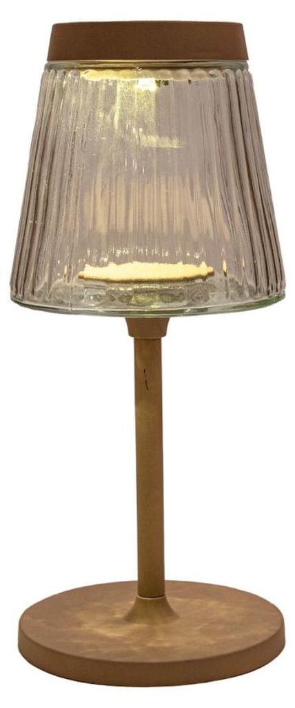 Anna´s Collection Solar Tischlampe Glas LED sand 15x14,5cm 1 Stück