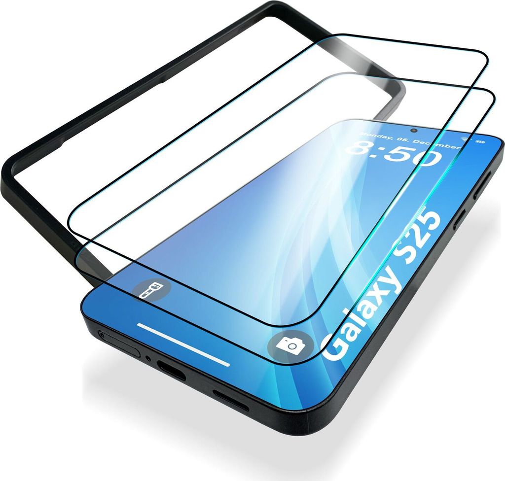 NALIA ArmorGlassX für Samsung Galaxy S25 - 2x Display Schutzglas - inkl. Rahmen