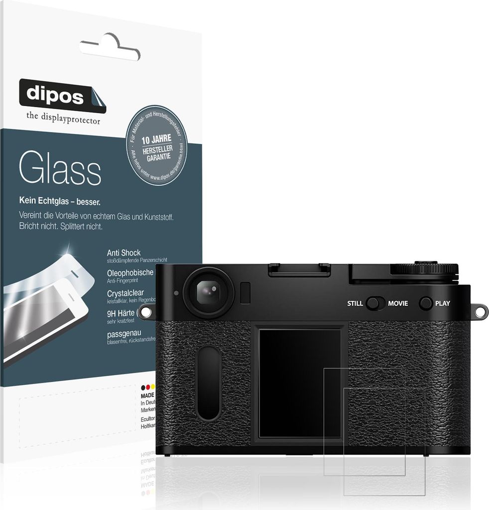 2x Schutzfolie für Fujifilm X-HF1 matt - Anti-Shock 9H Folie dipos Glass Kunststoffglas