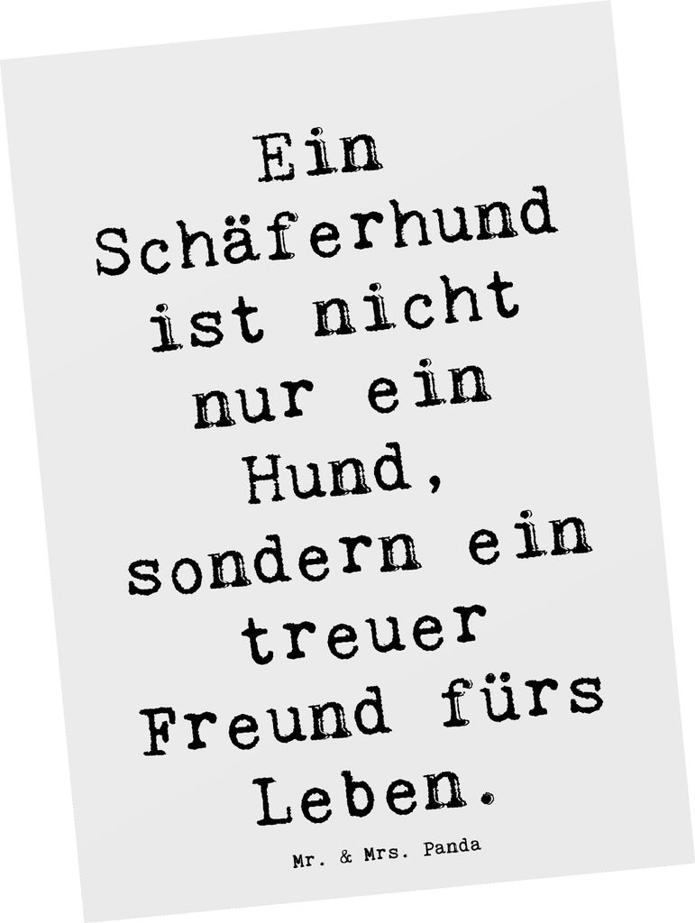 Mr. & Mrs. Panda Postkarte Spruch Schäferhund Freund - Weiß - Geschenk, Hundeliebhaber, Ansichtskarte, Arbeitshund, Hunderasse, treuer, Hund, Fam...