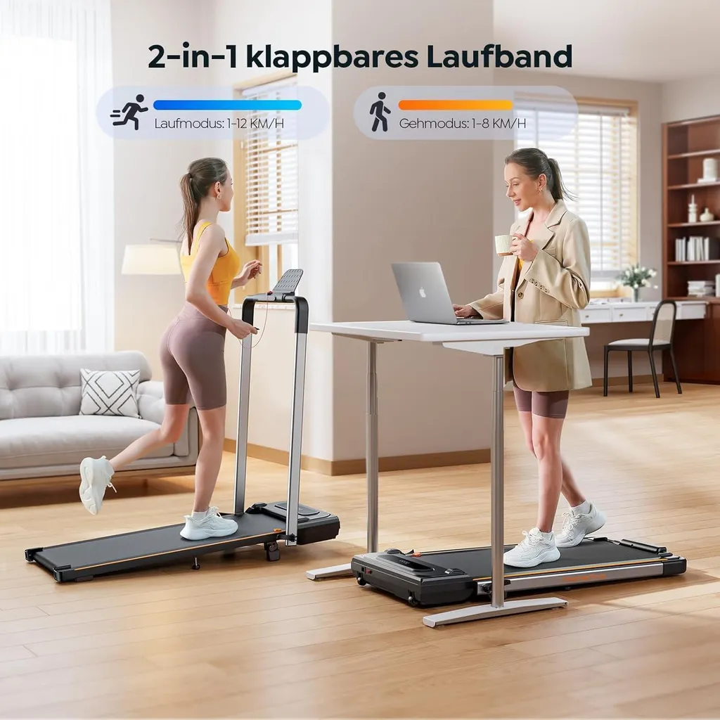Tapis de course HM2 avec inclinaison réglable et design compact noir - 2