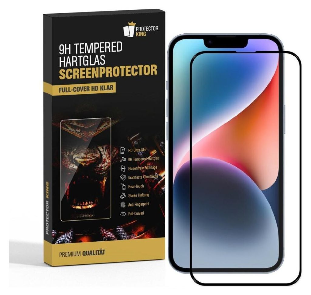 2x 9H Panzerglas für iPhone 14 FULL COVER Displayschutz Produktbild 