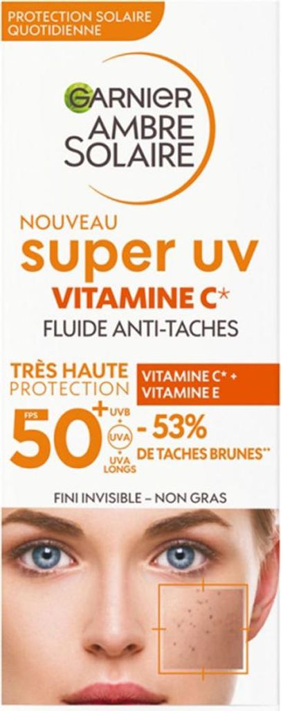 Garnier Ambre Solaire Fluid Vitamine C Anti-Pigmentvlekken Super UV SPF 50+ (40 ml)