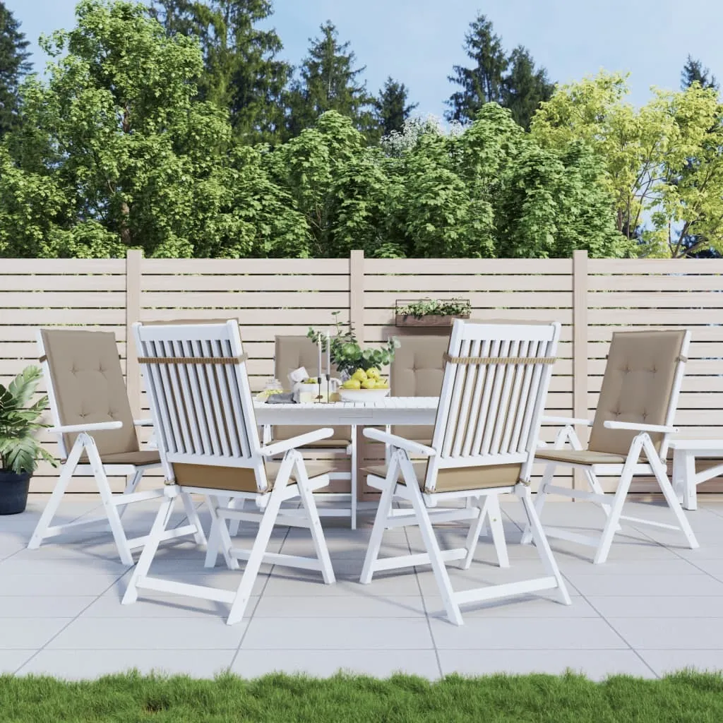 Set 6 Cuscini Schienale Alto Taupe 120x50x3cm | Comfort per Giardino