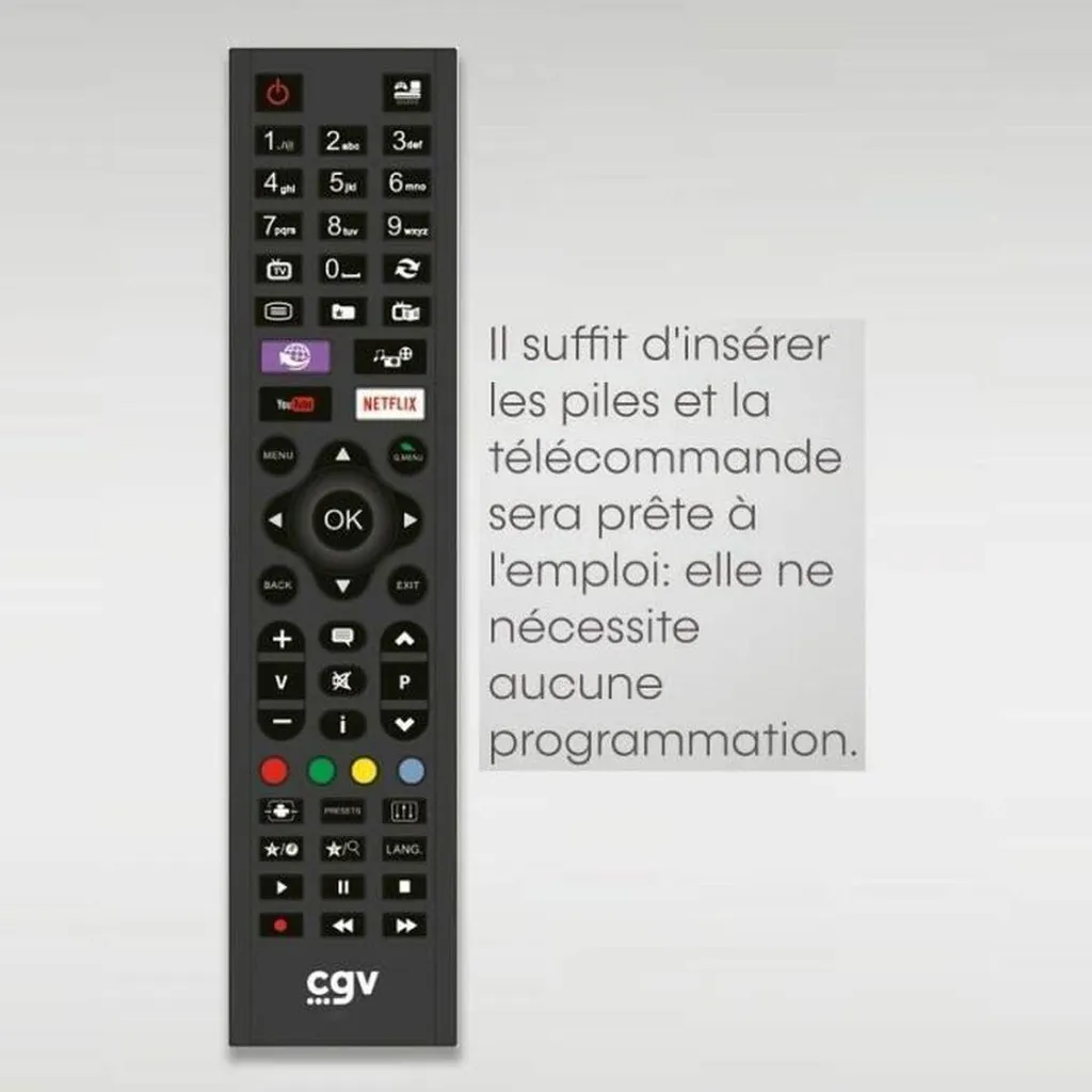 Télécommande Universelle CGV FIDELIO Noire - Pilotage TV et Décodeur