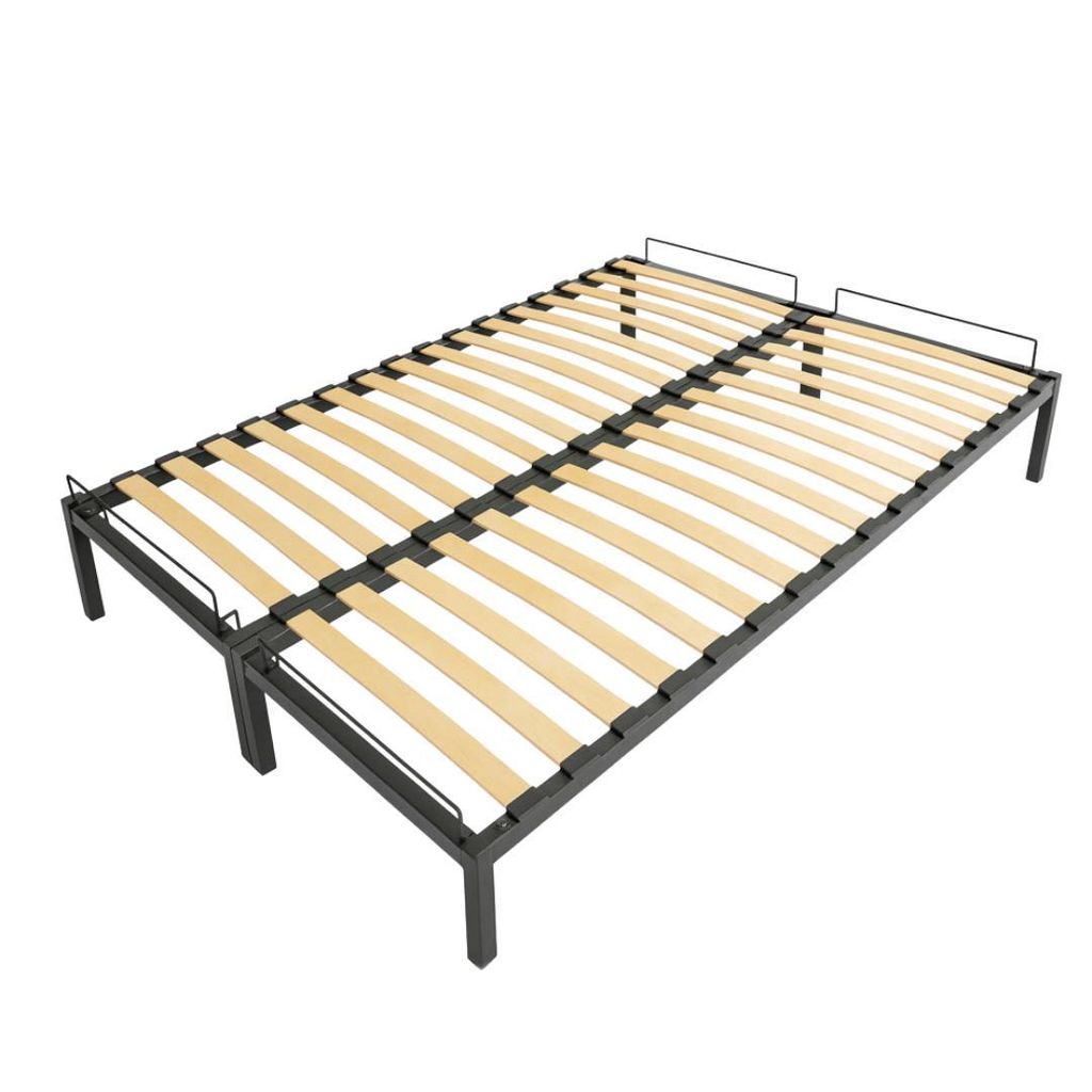 INDUSTORM Bett - Bettgestell 160x200 mit Elastisch Lattenrost aus Birkenholz, Metallbett Stauraum Höhe 27,5cm - Gästebett kinder bett, Einfache K...