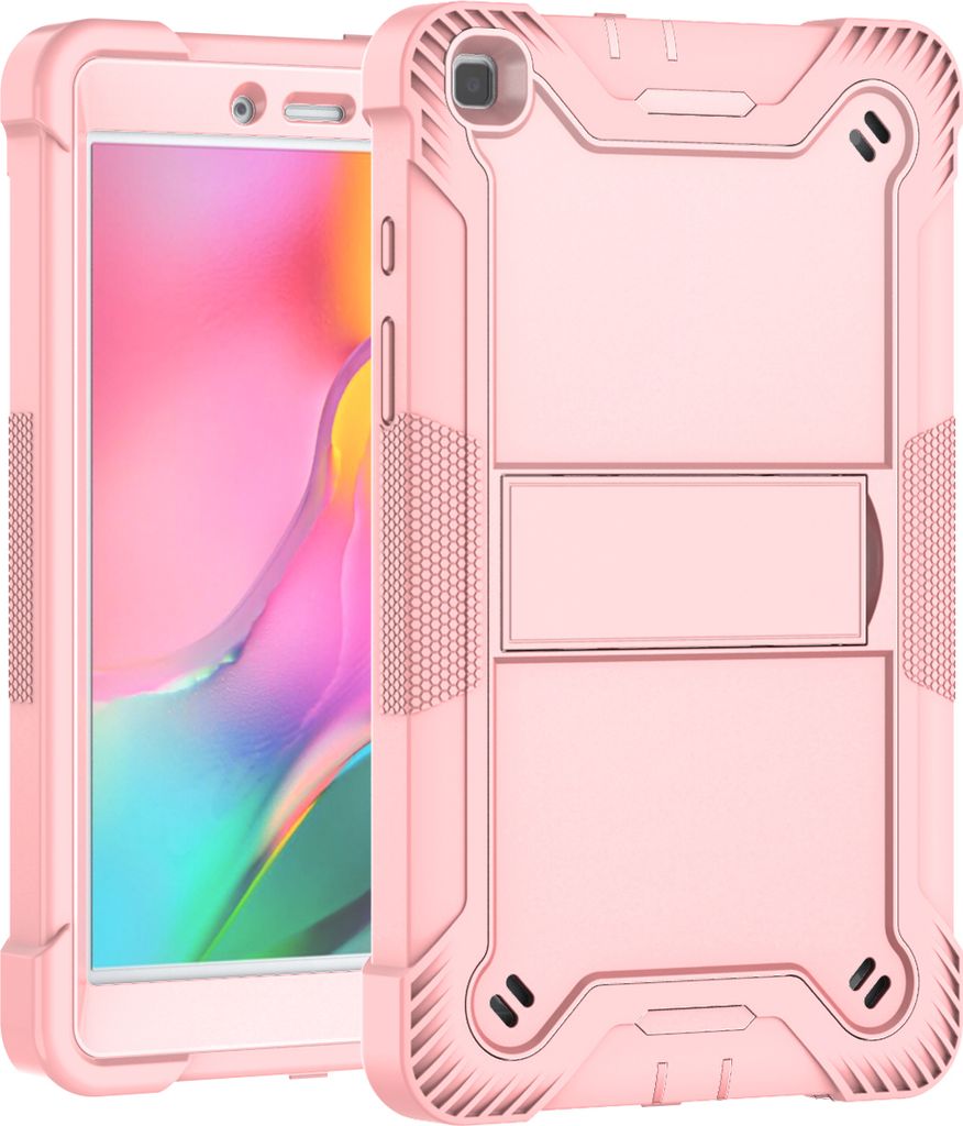 Schutzhülle für Samsung Galaxy Tab A 8.0 Zoll 2019, 3 Schichten mit Ständer Strapazierfähig Hülle für Galaxy Tab A 8.0 2019 Roségold