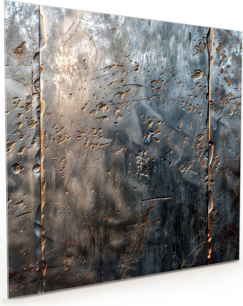 Küchenrückwand Spritzschutz Glas mit Motiv Metalltextur 40 x 40 cm