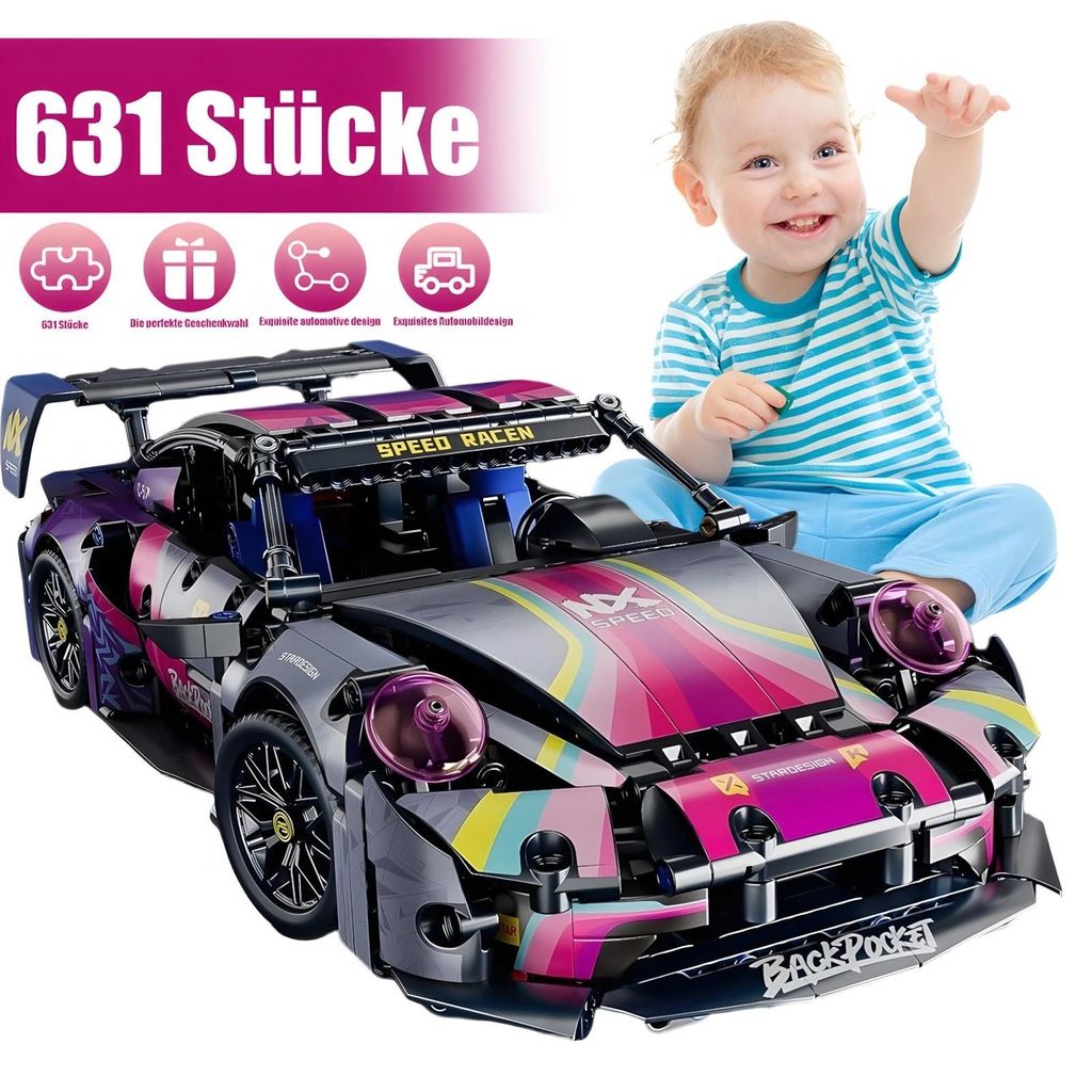 Sportwagen Klemmbausteine Supersportwagen Bausteine Sammlerstücke Sammlermodell 631 teille stucks montessori