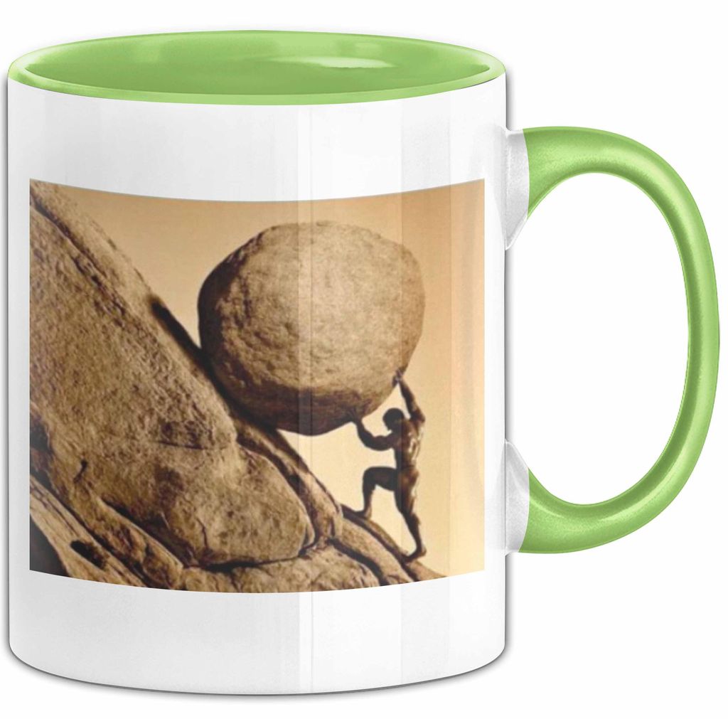Boulder Meme Tasse Mann Stein Schleppen Kaffee-Becher (Grün)