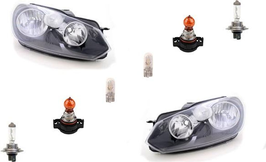 Johns, Scheinwerfer + Blinkersockel passend für VW Golf 6 5KI Leuchtmittel Set Li. Re.
