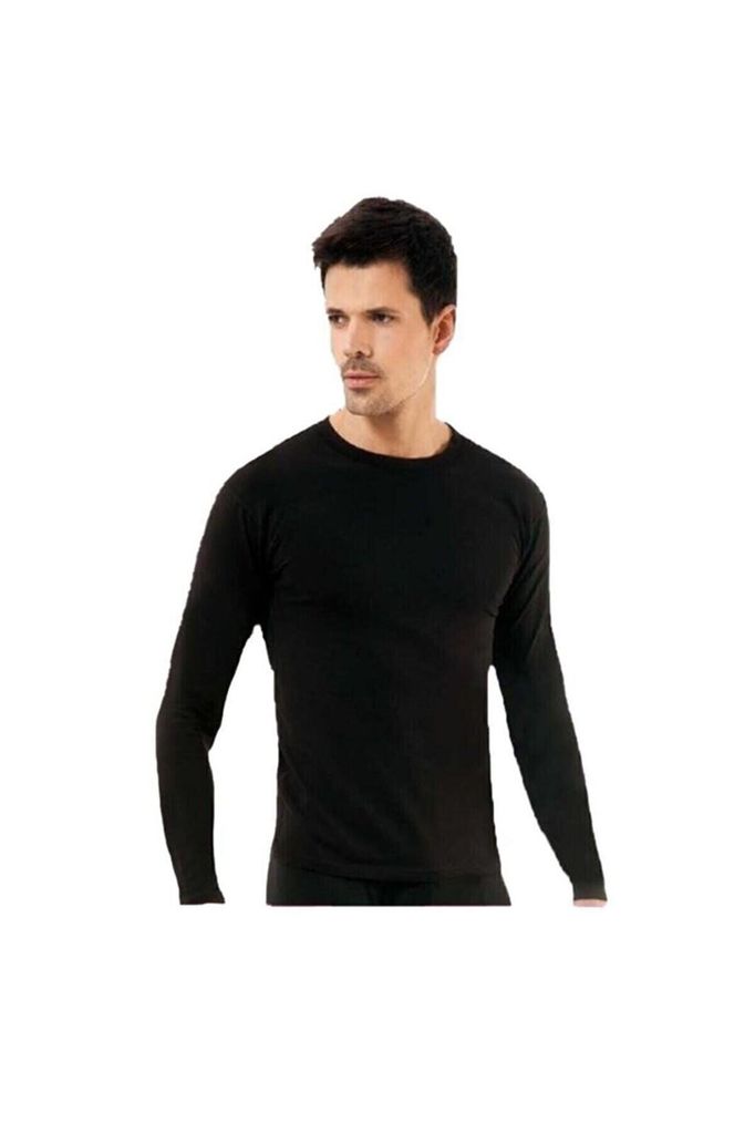 2er Pack Herren THERMO Unterhemd Thermounterwäsche Schwarz 2XL-3XL Langarm Warm Winter K-79