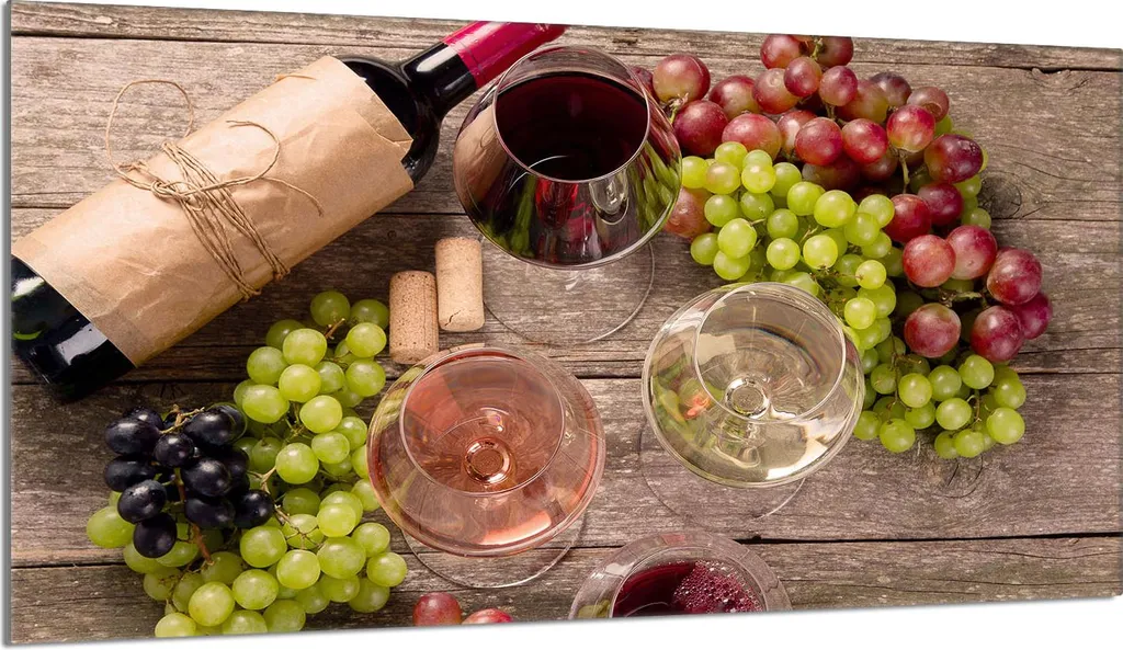 Coprifornelli 90x52 Vetro Temperato Tema Vino e Legno Antico
