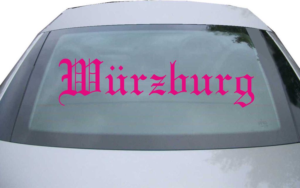 Indigos UG - Aufkleber Heckscheibe & Motorklappe DE6588 - pink - 600x150 mm - Stadt Würzburg - Auto Scheiben Fenster Heckklappe Tuning Racing JDM ...