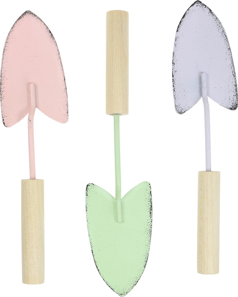 Deko Schaufeln bunt sortiert 14cm 9St Garten Dekoration Mini Spaten DIY Set, 9 Stück