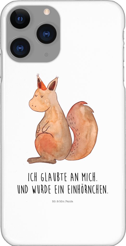 Mr. & Mrs. Panda Iphone 11 Pro Handyhülle Einhorn Glauben - Weiß - Geschenk, Eichhörnchen, Einhörnchen, Unicorn, Premium Kunststoff, Einhörner...