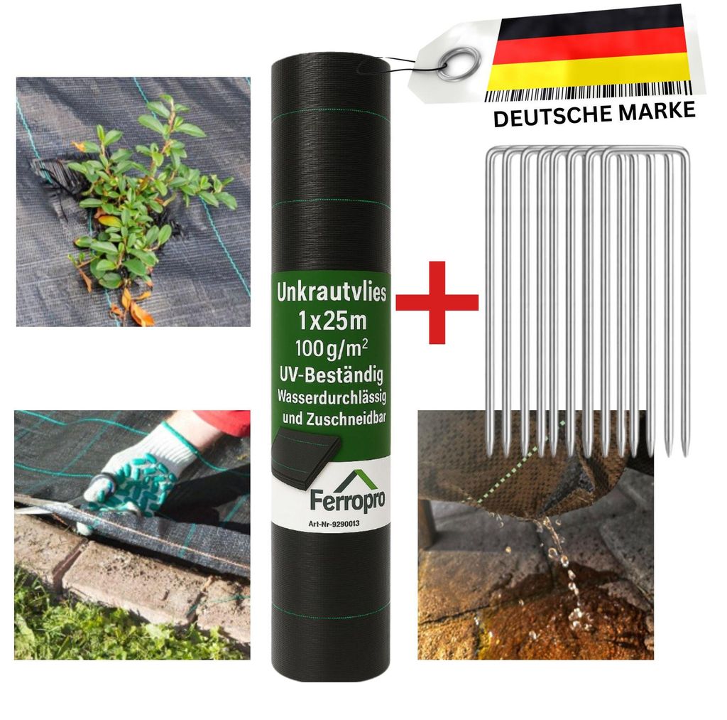 FAMEX Unkrautvlies 1x25 m, 100 g/m² Gartenvlies, Produktbild 